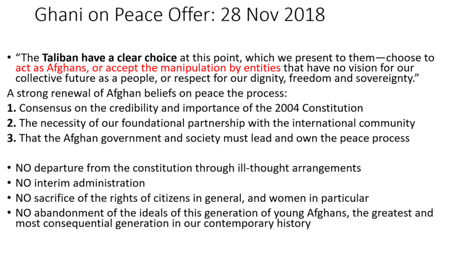 2018 clarified Afg govt offer