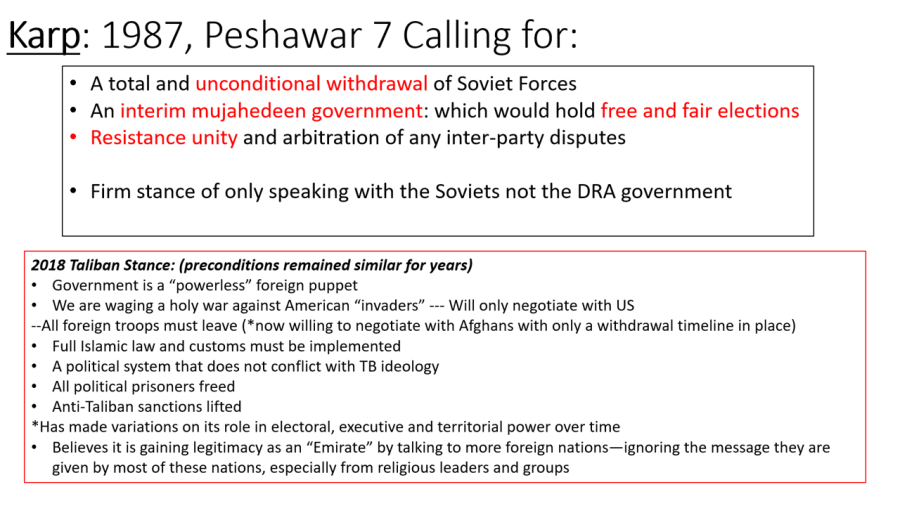 Insurgent demands 1980s versus 2019